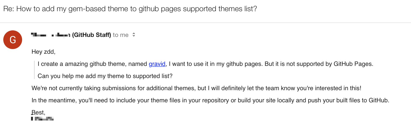 Github reply